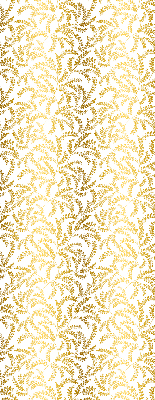 Rollo Fenster in Gold mit Zweigmotiv