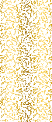 Rollo Fenster in Gold mit Zweigmotiv
