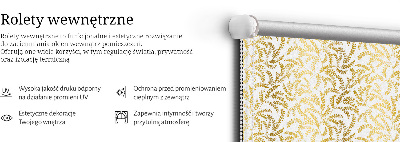 Rollo Fenster in Gold mit Zweigmotiv
