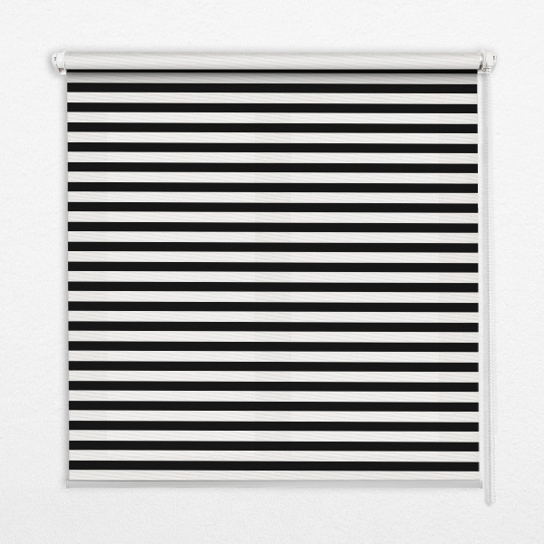 Fensterrollo in schwarzer Streifenoptik