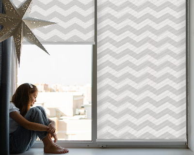 Fensterrollo innen in grauer Zickzacklinien-Optik