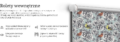 Fensterrollo mit Blumenmotiv