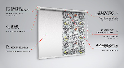 Fensterrollo mit Blumenmotiv