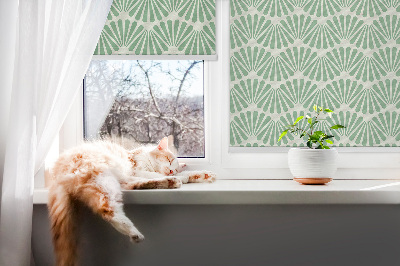 Fensterrollo in grünem Slalom-Design