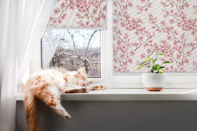 Rollo Fenster in Rosa und als Lilie