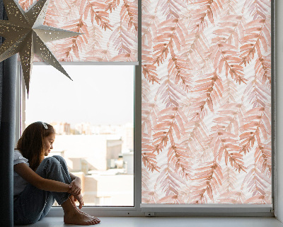 Rollo Fenster in Rosa mit Blättermotiv