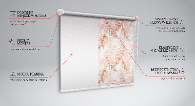 Rollo Fenster in Rosa mit Blättermotiv