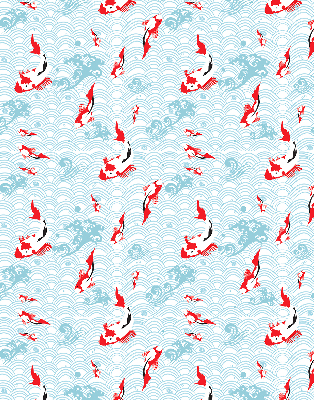Fensterrollo mit Fischmotiv für Wasserdesign