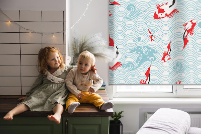 Fensterrollo mit Fischmotiv für Wasserdesign