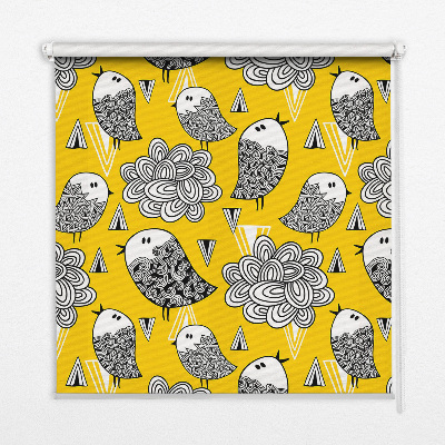 Fensterrollo innen mit Motiv Vögel