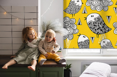 Fensterrollo innen mit Motiv Vögel