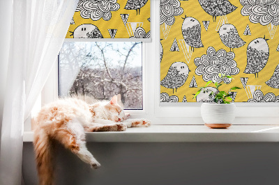 Fensterrollo innen mit Motiv Vögel