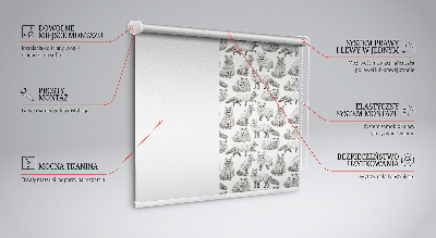 Fensterrollo mit Graufuchs-Motiv