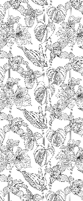 Rollo fenster mit gezeichneten Blumen