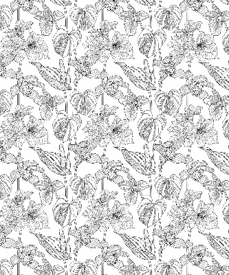 Rollo fenster mit gezeichneten Blumen