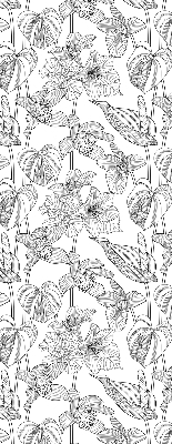 Rollo fenster mit gezeichneten Blumen