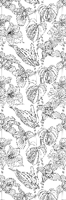 Rollo fenster mit gezeichneten Blumen