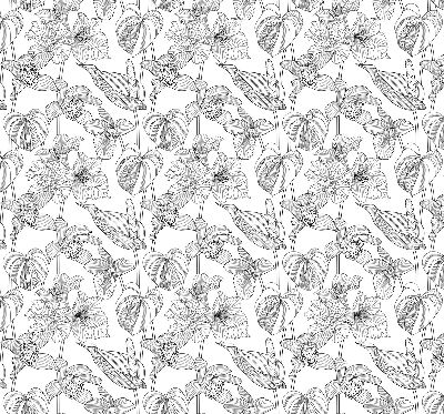 Rollo fenster mit gezeichneten Blumen