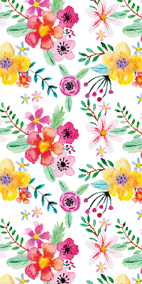 Fensterrollo innen mit gemalten Blumen