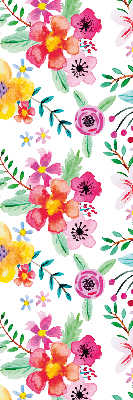Fensterrollo innen mit gemalten Blumen