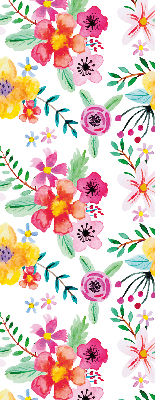Fensterrollo innen mit gemalten Blumen