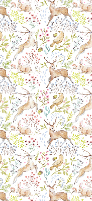 Rollo Fenster mit Reh und Hirsch-Motiv