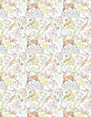 Rollo Fenster mit Reh und Hirsch-Motiv