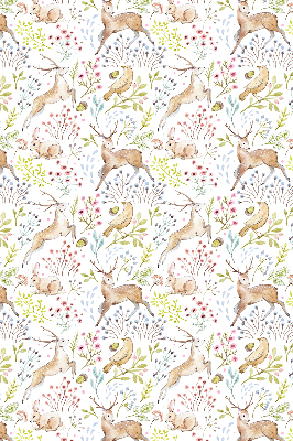 Rollo Fenster mit Reh und Hirsch-Motiv