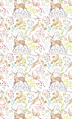 Rollo Fenster mit Reh und Hirsch-Motiv