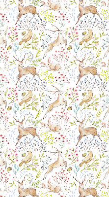 Rollo Fenster mit Reh und Hirsch-Motiv
