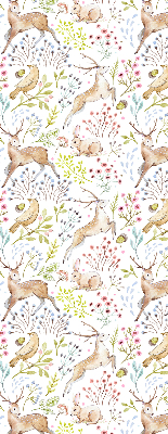Rollo Fenster mit Reh und Hirsch-Motiv