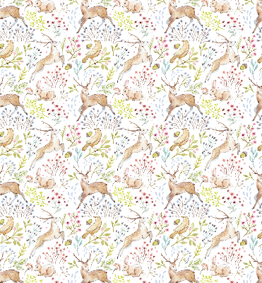 Rollo Fenster mit Reh und Hirsch-Motiv