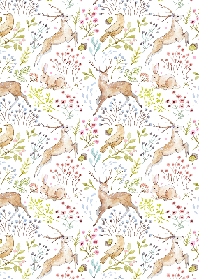 Rollo Fenster mit Reh und Hirsch-Motiv