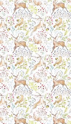 Rollo Fenster mit Reh und Hirsch-Motiv