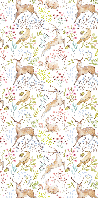 Rollo Fenster mit Reh und Hirsch-Motiv