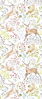 Rollo Fenster mit Reh und Hirsch-Motiv