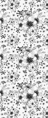 Fensterrollo mit gezeichnetem Blumenmotiv