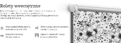 Fensterrollo mit gezeichnetem Blumenmotiv