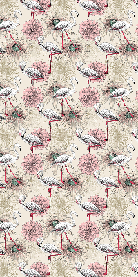 Rollo Fenster in Weiß mit Flamingo-Motiv