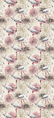 Rollo Fenster in Weiß mit Flamingo-Motiv
