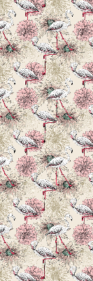 Rollo Fenster in Weiß mit Flamingo-Motiv