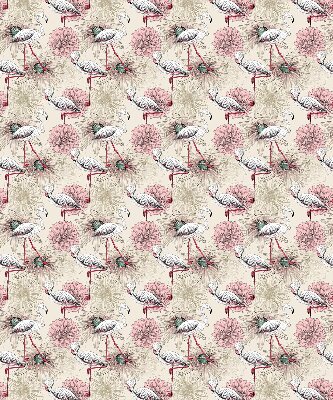 Rollo Fenster in Weiß mit Flamingo-Motiv