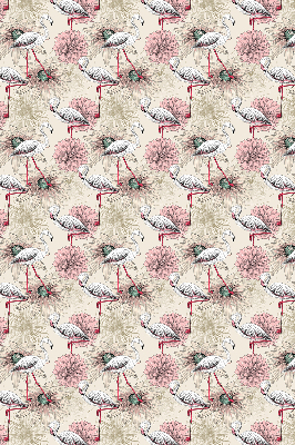 Rollo Fenster in Weiß mit Flamingo-Motiv