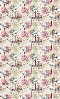 Rollo Fenster in Weiß mit Flamingo-Motiv