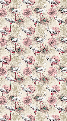 Rollo Fenster in Weiß mit Flamingo-Motiv