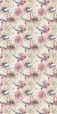 Rollo Fenster in Weiß mit Flamingo-Motiv