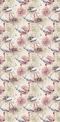 Rollo Fenster in Weiß mit Flamingo-Motiv