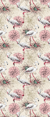 Rollo Fenster in Weiß mit Flamingo-Motiv
