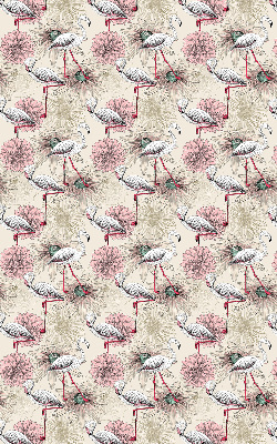 Rollo Fenster in Weiß mit Flamingo-Motiv