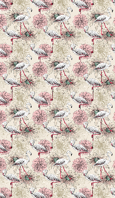 Rollo Fenster in Weiß mit Flamingo-Motiv